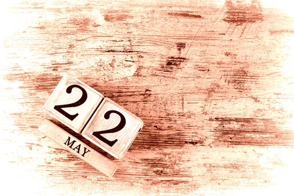 Wooden Calendar Date May — Stock Photo, Image