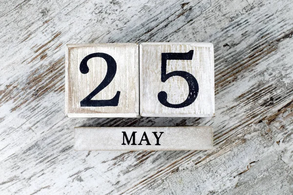wooden calendar with date may, 25