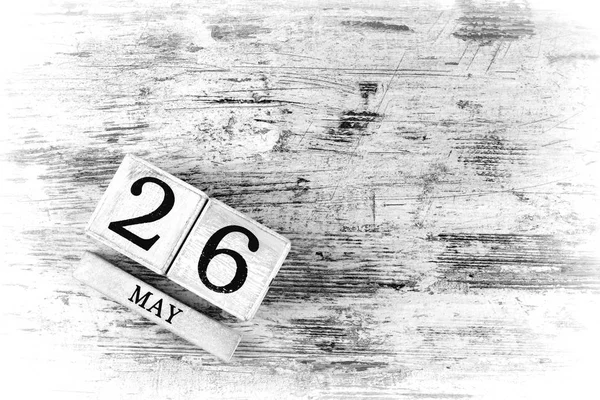 Träkalender Med Datum Får — Stockfoto