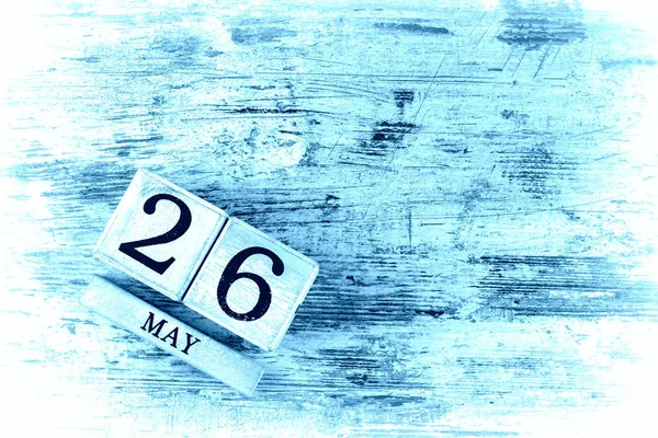 日期为26日的木制日历 — 图库照片