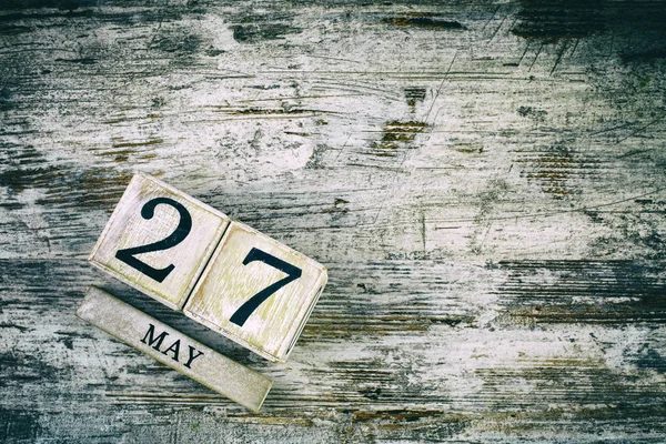 Wooden Calendar Date May — Stock Photo, Image