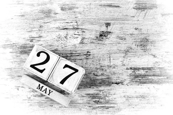 Kalendarz Drewniany Datą Maja — Zdjęcie stockowe