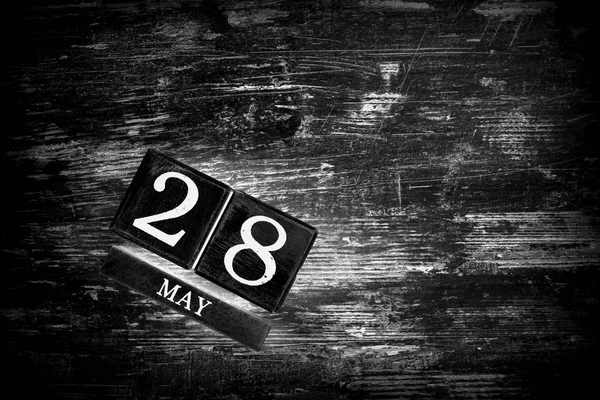 Calendario Legno Con Data Maggio — Foto Stock