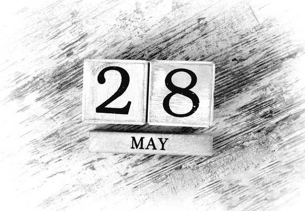 Kalendarz Drewniany Datą Maja — Zdjęcie stockowe