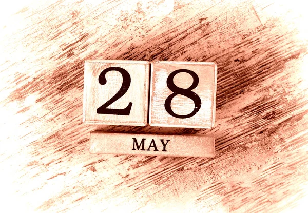 Wooden Calendar Date May — Stockfoto