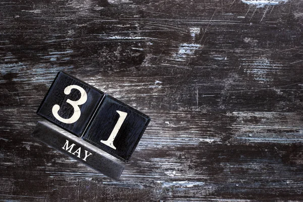 Ξύλινο Ημερολόγιο Ημερομηνία Μπορεί — Φωτογραφία Αρχείου