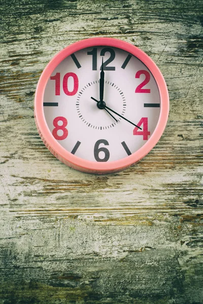 Clock Background Wooden Surface —  Fotos de Stock