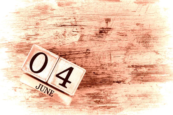 Holzkalender Mit Datum Juni — Stockfoto