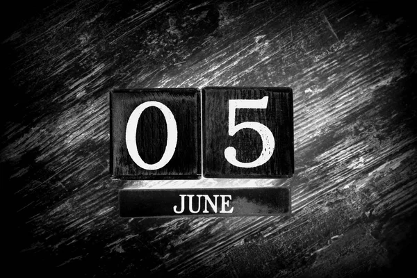Holzkalender Mit Datum Juni — Stockfoto