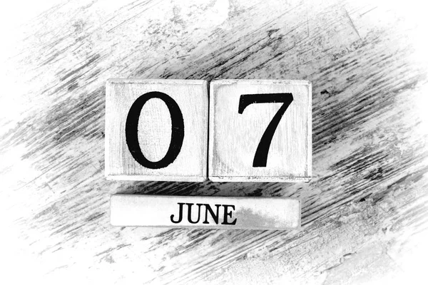 Wooden Calendar Date June — 스톡 사진