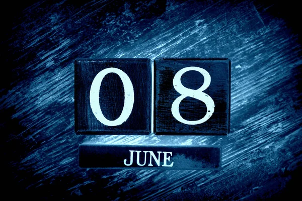 Wooden Calendar Date June — Stock Photo, Image