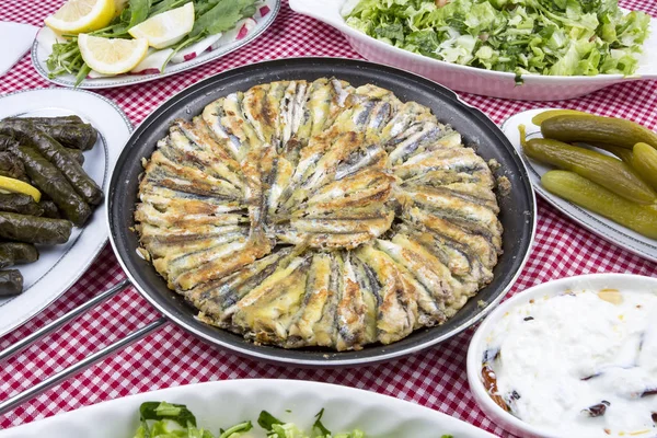 Turkish Foods Hamsi Tava Anchovy Fried — Stock Photo, Image