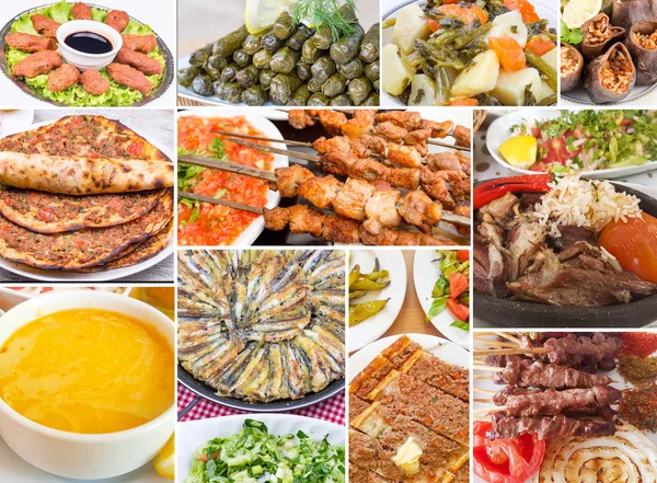 Collage Alimentos Tradicionales Turcos — Foto de Stock