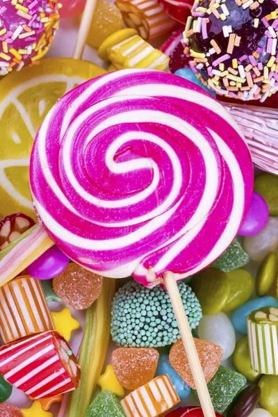 Kolorowe Cukierki Deser Tło — Zdjęcie stockowe