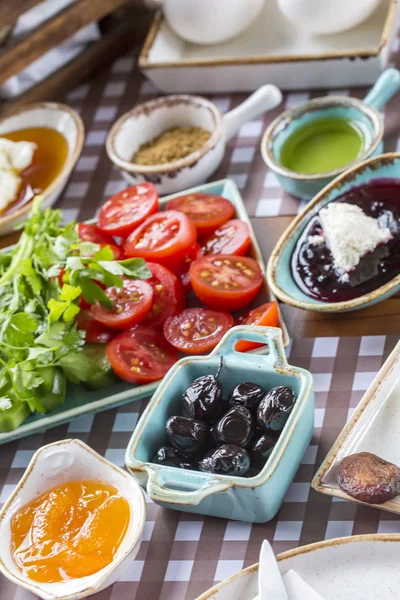 Traditionell Läcker Turkisk Frukost — Stockfoto