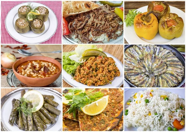 Collage Alimentos Tradicionales Turcos — Foto de Stock