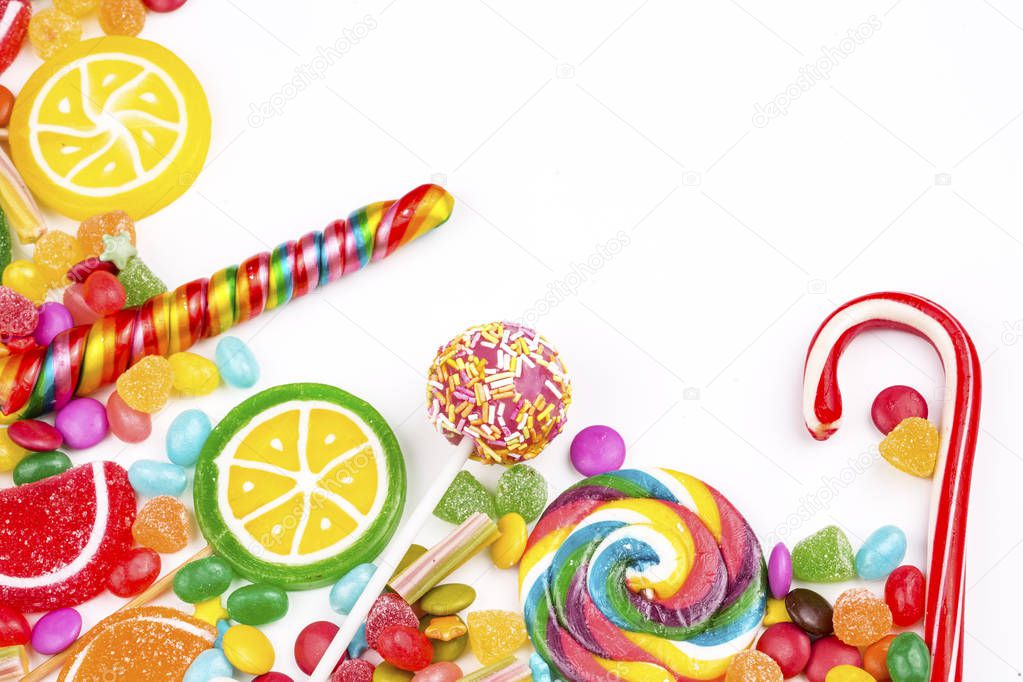 Colorful candies dessert background