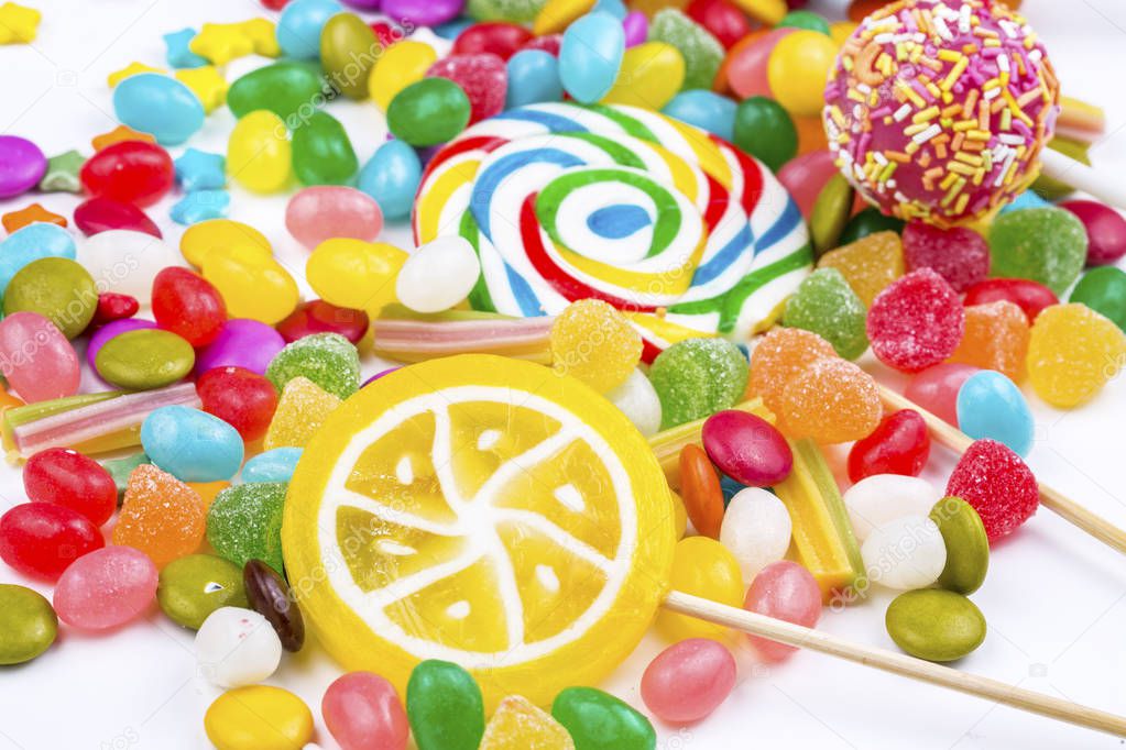 Colorful candies dessert background