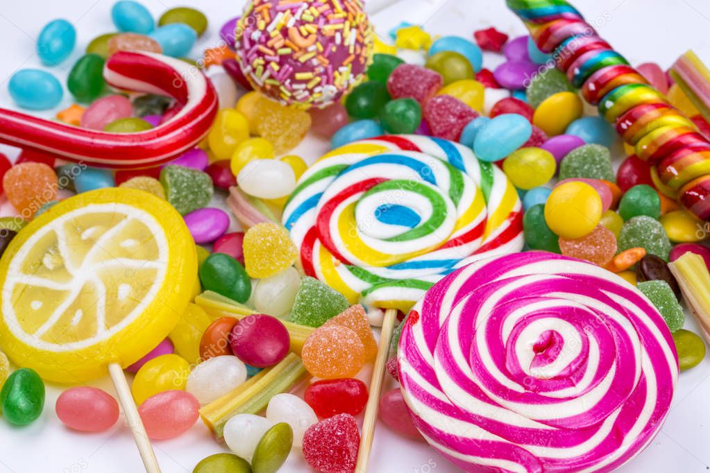 Colorful candies dessert background