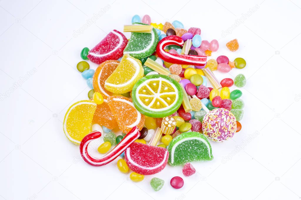 Colorful candies dessert background