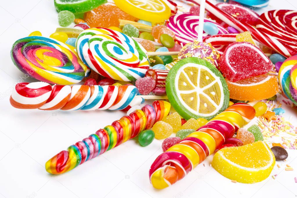 Colorful candies dessert background