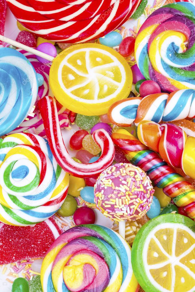 Colorful candies dessert background