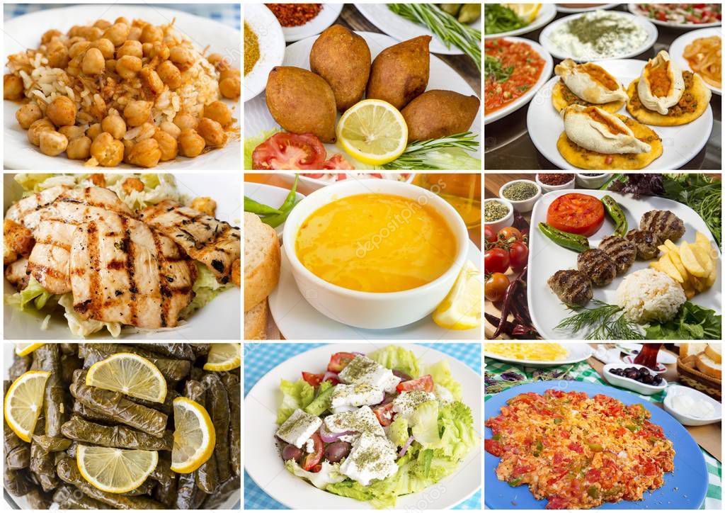 Traditional Turkish food collage