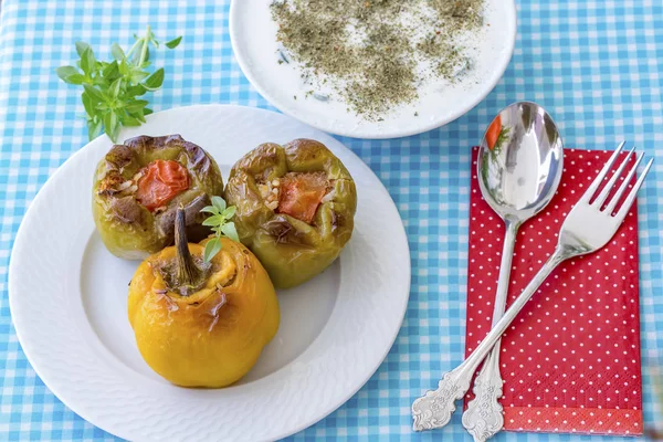 Turkish Foods Stuffed Pepper Biber Dolma — Stock Photo, Image