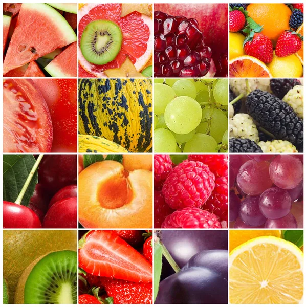 Collage Frutas Verduras —  Fotos de Stock