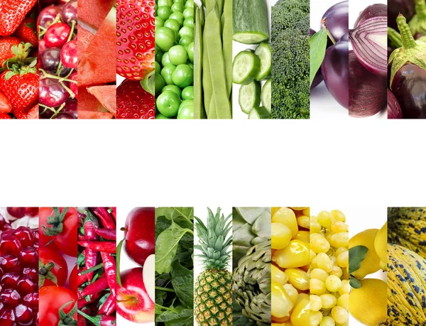 Collage Aus Obst Und Gemüse — Stockfoto