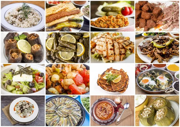 Kolaż Tradycyjnych Potraw Tureckich — Zdjęcie stockowe