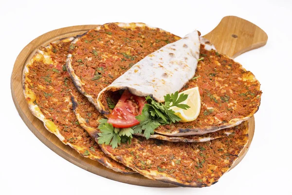 Türk Yemekleri Pide Lahmacun — Stok fotoğraf