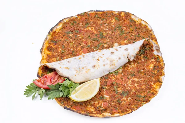 Τουρκικά Τρόφιμα Τούρκικα Πίτσα Λαχματζούν — Φωτογραφία Αρχείου