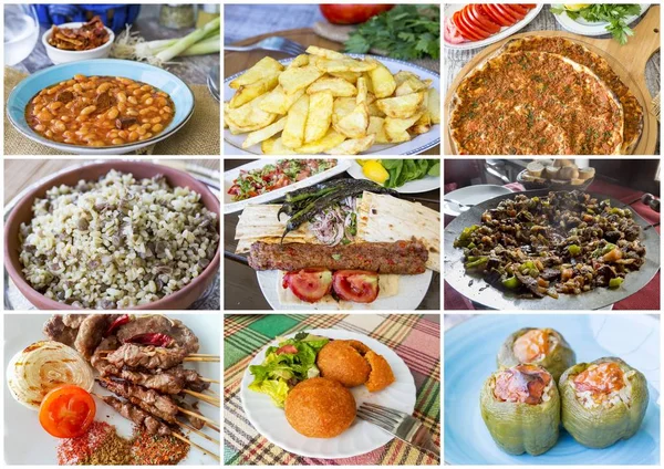 Collage Alimentos Tradicionales Turcos — Foto de Stock