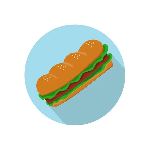 Ilustrasi Sandwich Pada Latar Belakang Putih — Stok Foto