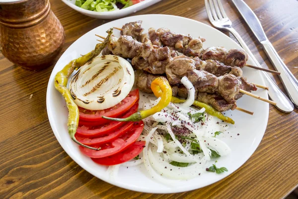 Alimentos Turcos Parrilla Carne Pincho Adana Kebab —  Fotos de Stock