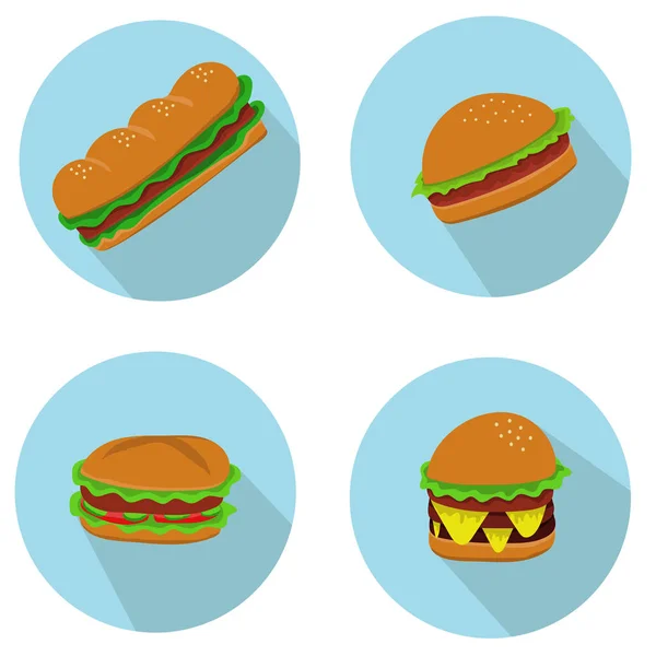 Set Burgers Sandwiches Different Types Filling — Stock Photo, Image