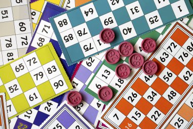 close up view bingo game on the table