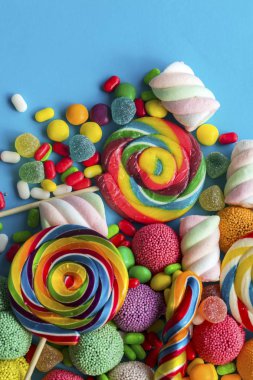 variety of colorful candies, close up view