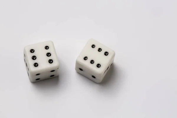 close up of dices on white background