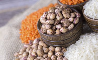 Kurutulmuş gıdalar; karışık ham baklagiller, arka plan