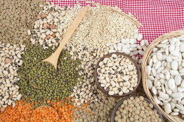 Kurutulmuş gıdalar; karışık ham baklagiller, arka plan