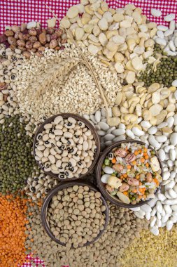 Kurutulmuş gıdalar; karışık ham baklagiller, arka plan