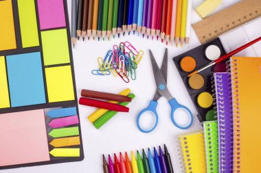 Okul ve ofis donanımları, ileti örneği arka planı