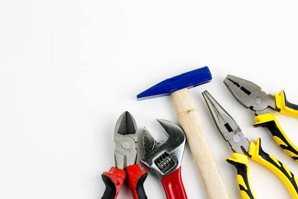 Conjunto Herramientas Muchas Herramientas Aisladas Sobre Fondo Blanco — Foto de Stock