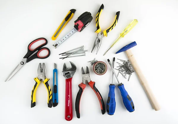 Set Tools Many Tools Isolated White Background — Stock Photo, Image