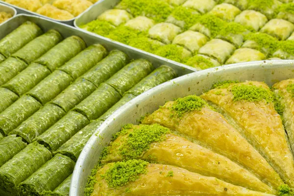 Postres Turcos Tradicionales Varios Delicioso Postre Baklava —  Fotos de Stock
