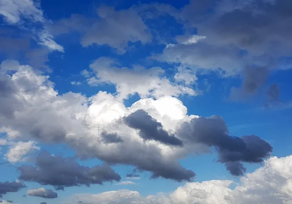 Blauer Himmel Hintergrund Mit Wolken Blick Naturfoto — Stockfoto