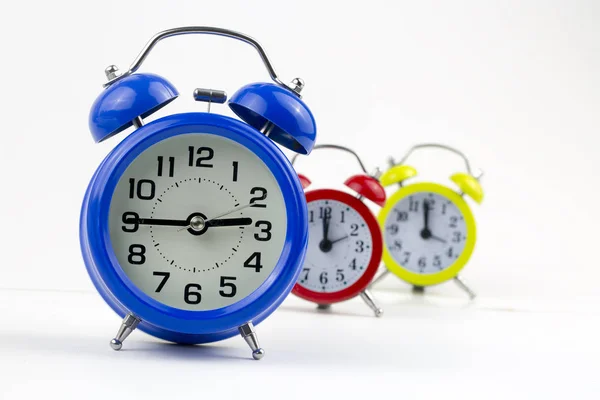 Alarm Clocks Isolated White Background — Stock Photo, Image