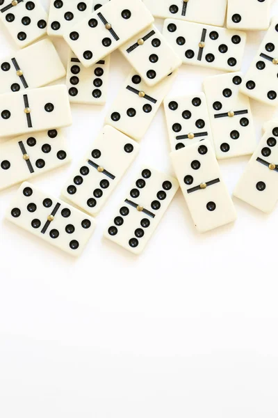 Domino Spelet Isolerat Den Vita Bakgrunden — Stockfoto
